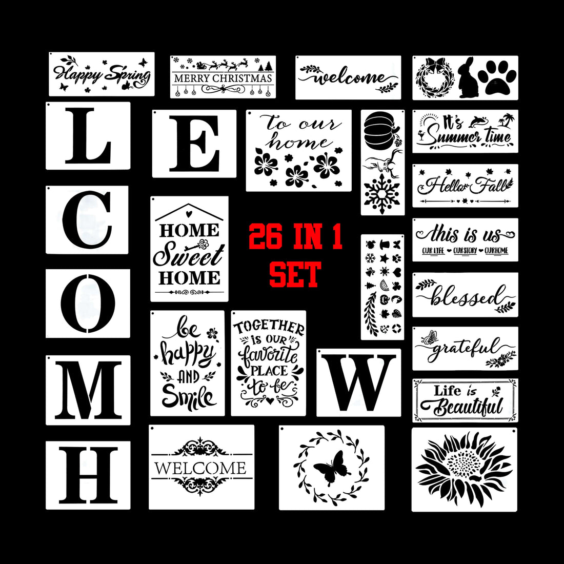 26 In 1 Forest Stencil Set STESET006