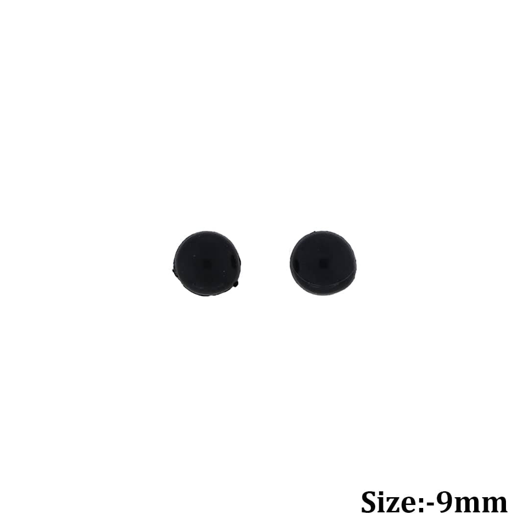 Crafteria 12mm 50Pcs Black Eyes Flat Base