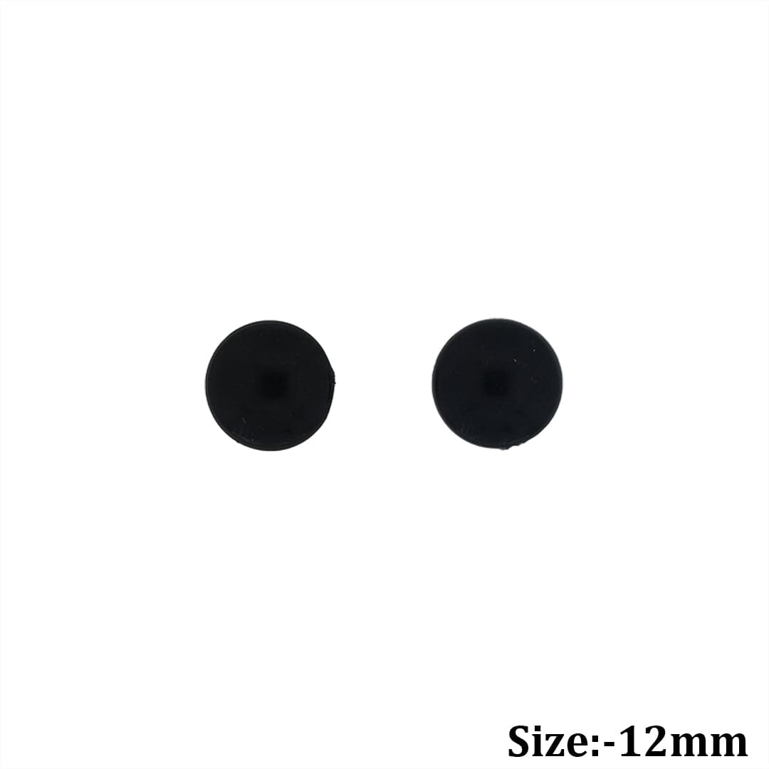 Crafteria 8mm 50Pcs Black Eyes Flat Base