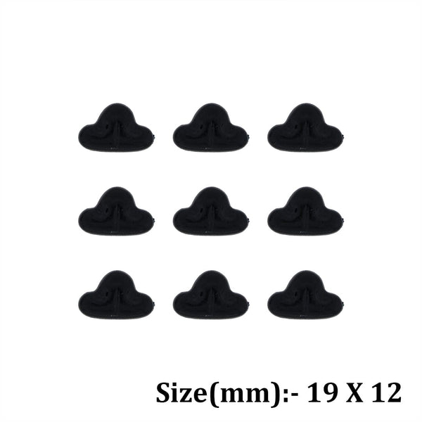 12Pcs Black Cat Nose Flat Base TM011