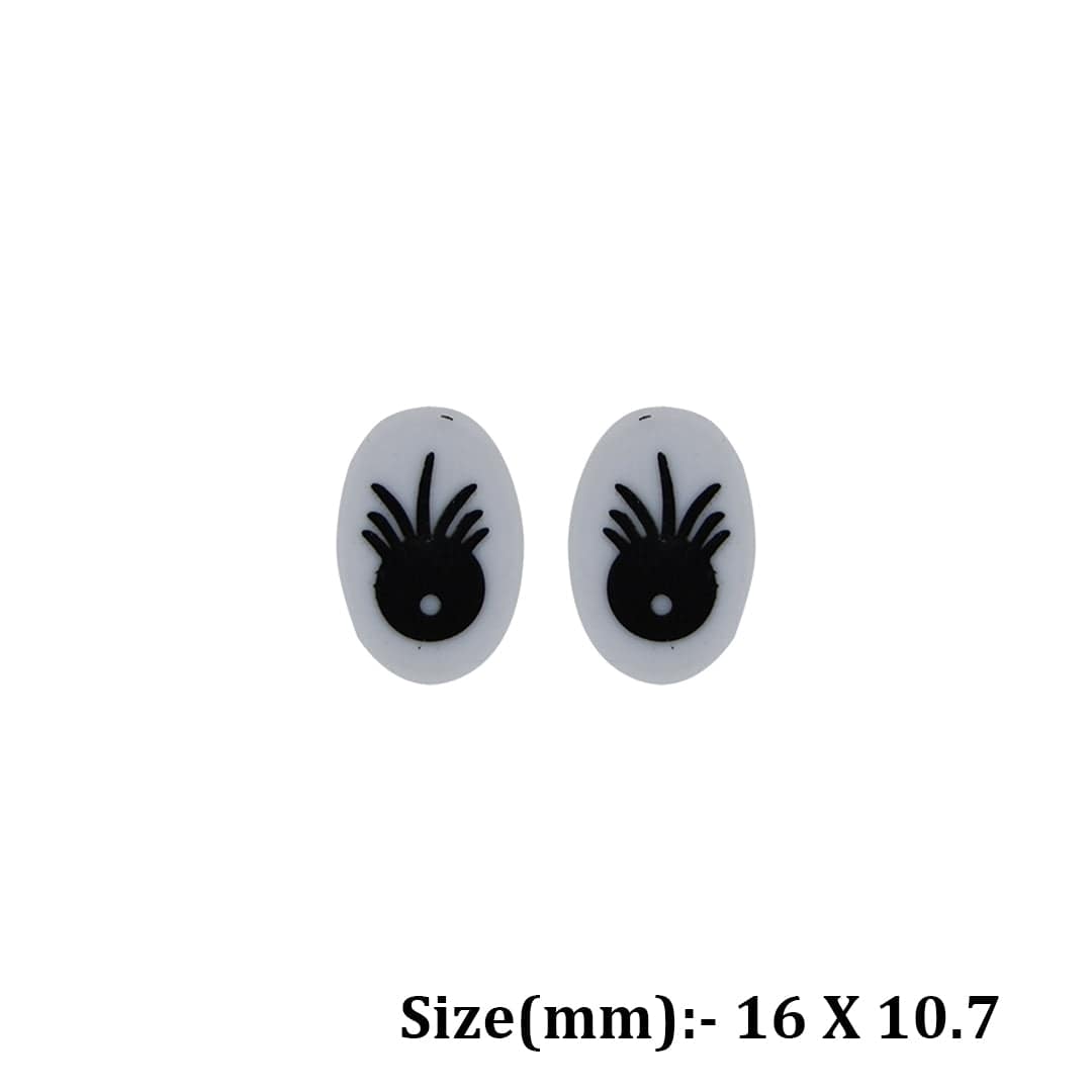 16 x 10.7mm Oval Eyes With Eyebrow Flat Base TM017