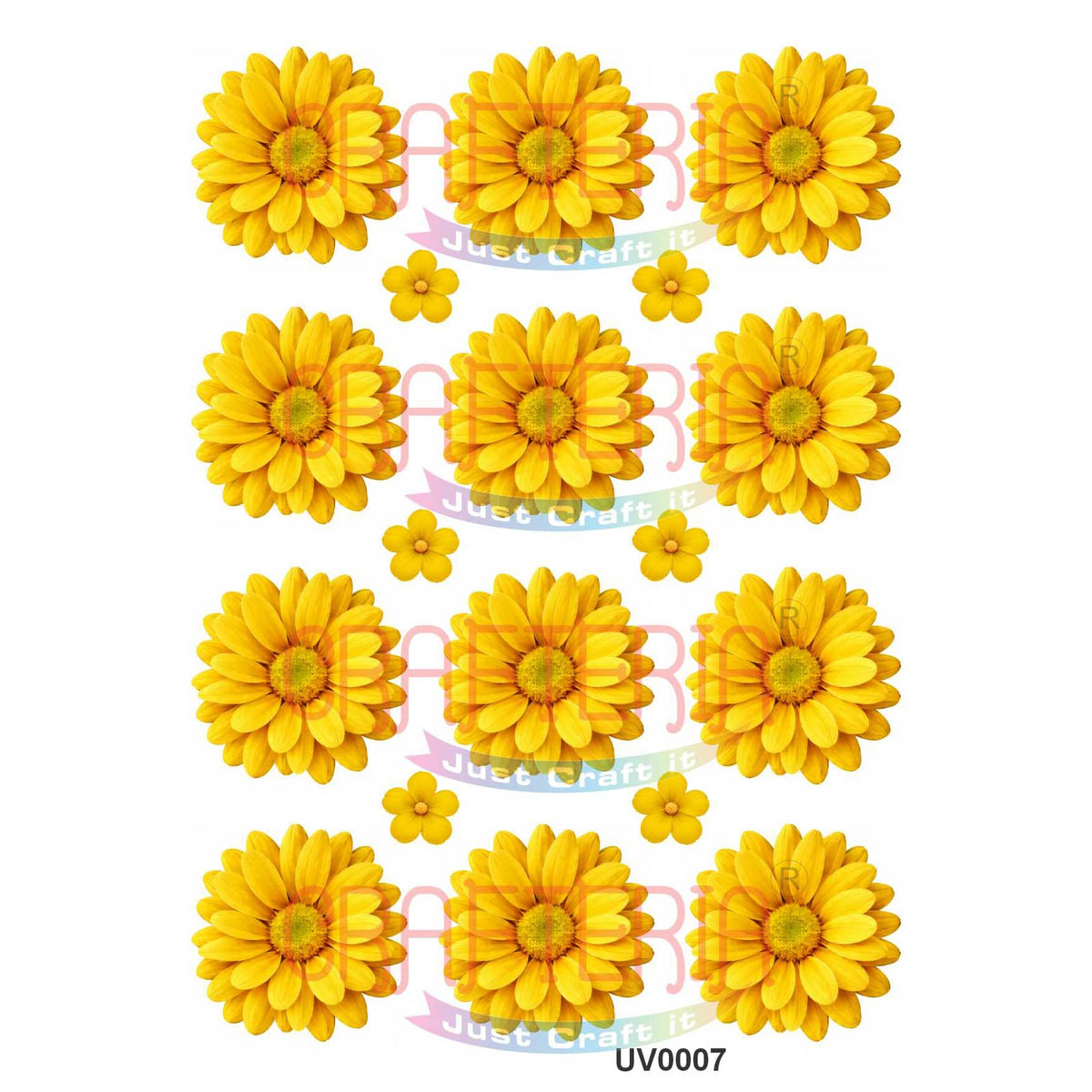 Crafteria Yellow Daisy Flowers UV DTF Sticker
