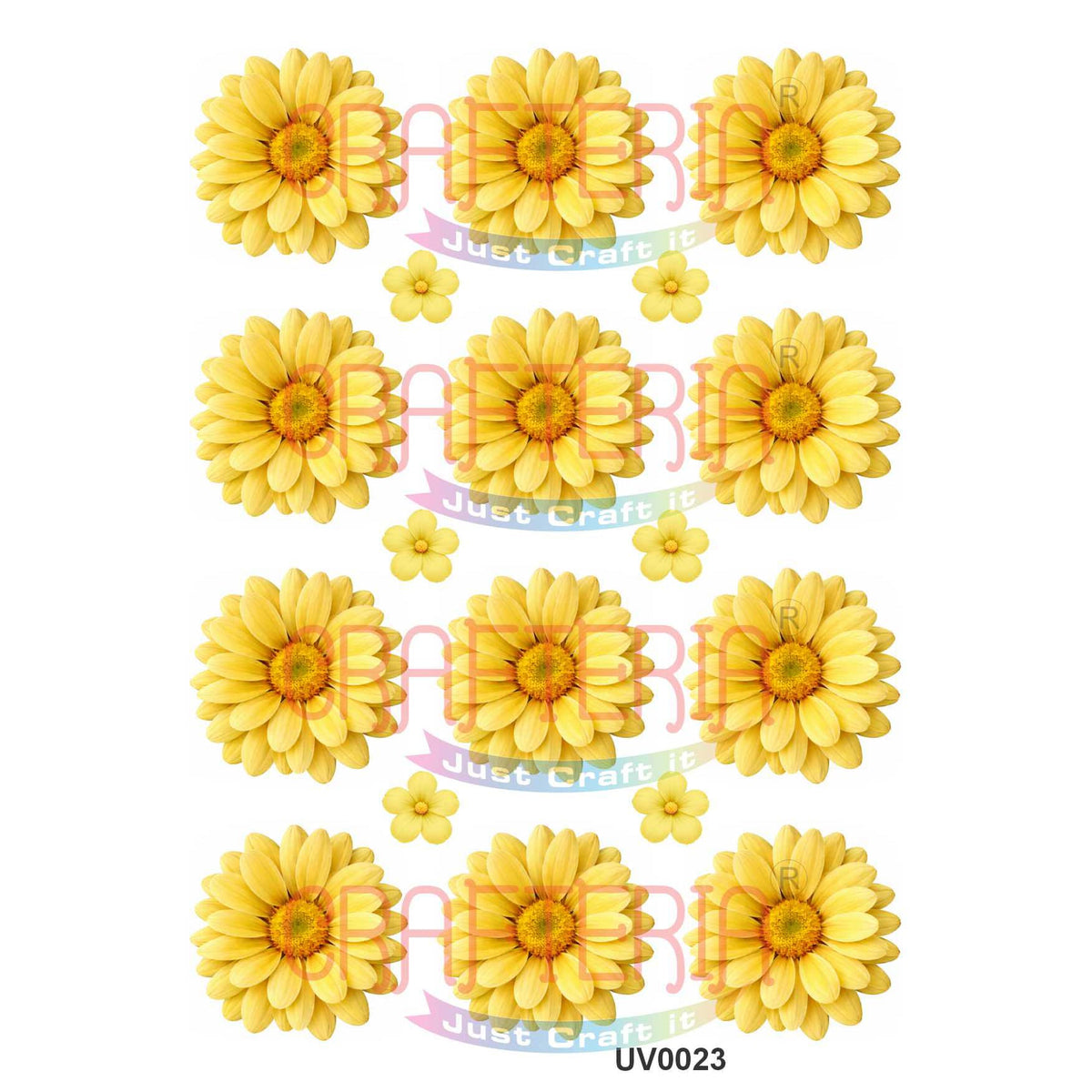 Crafteria L.Yellow Daisy Flowers UV DTF Sticker