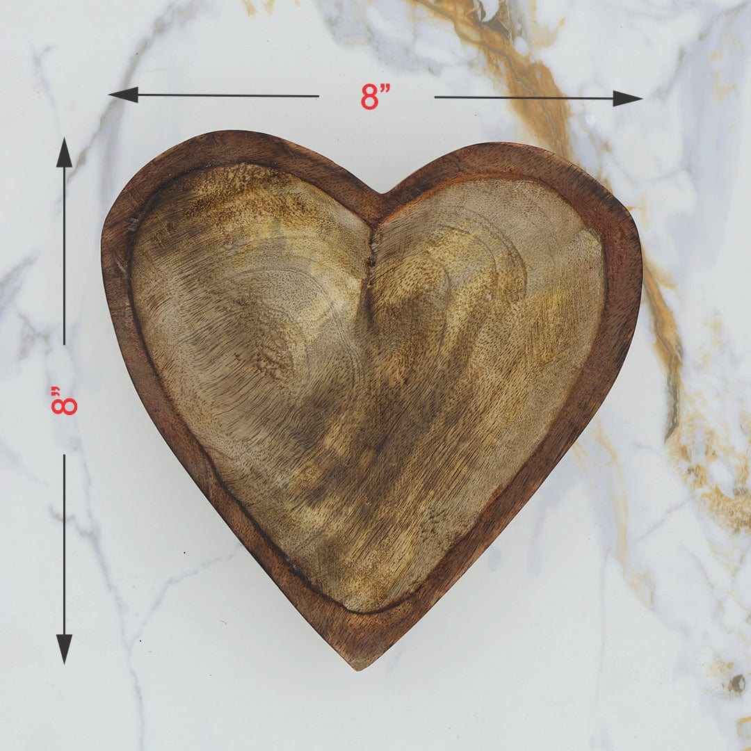 8 X 8 (Approx) Wooden Candle Heart Bowl WB004