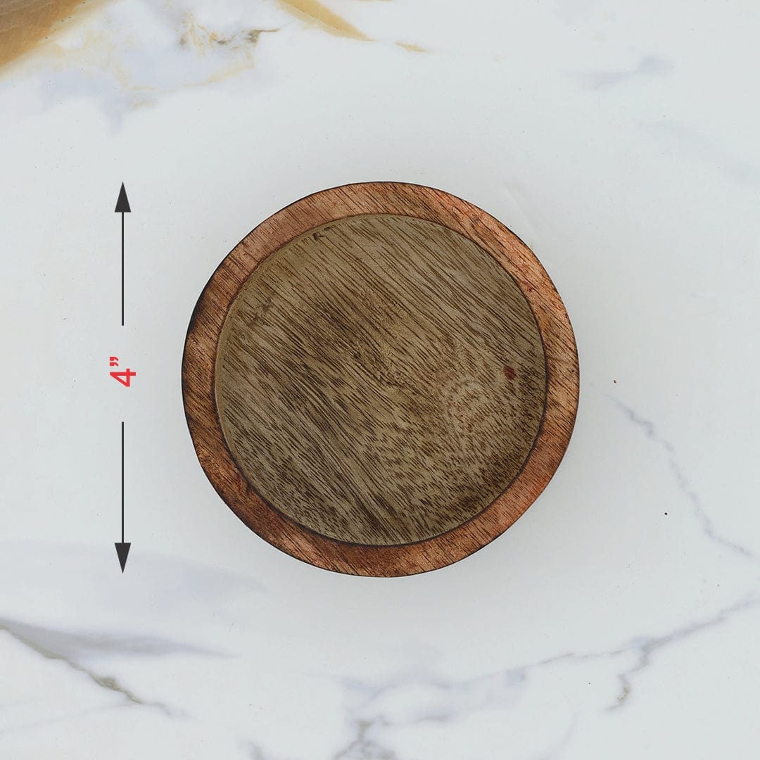 4" (Approx) Wooden Candle Round Bowl WB005