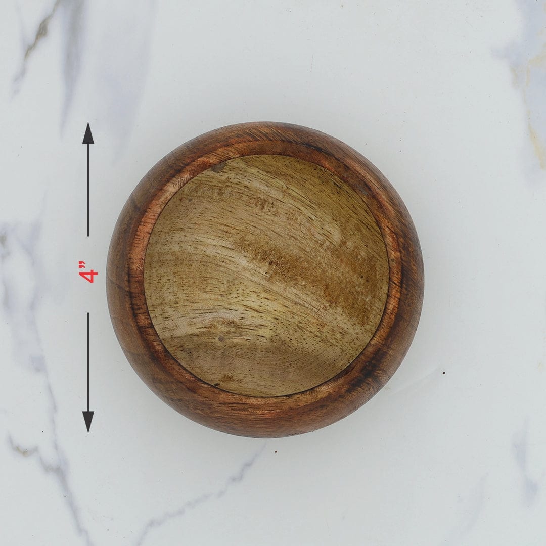 4" (Approx) Wooden Candle Round Curve Bowl WB008