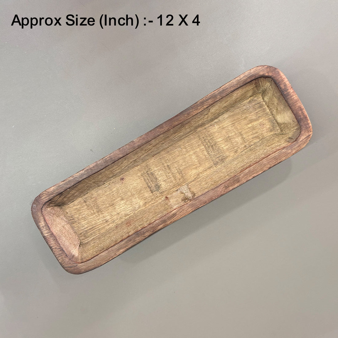 12 X 4 (Approx) Wooden Candle Rectangle Boat Bowl WB017