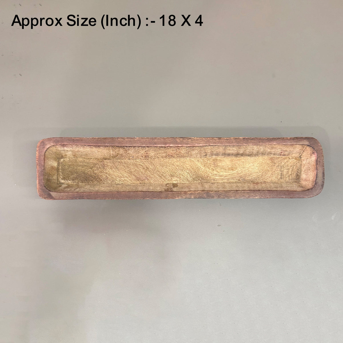 18 X 4 (Approx) Wooden Candle Rectangle Boat Bowl WB018