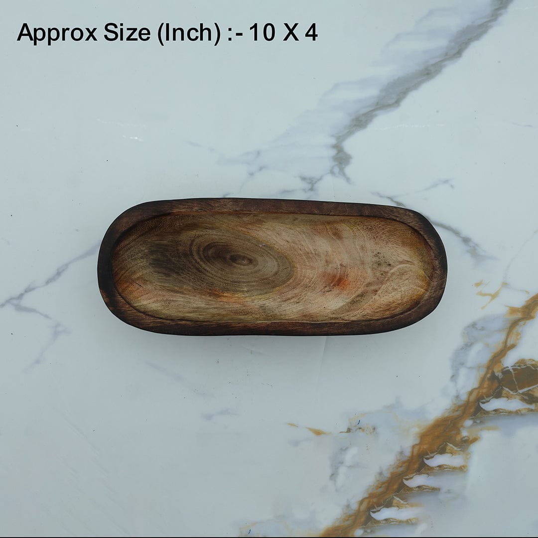 10 X 4 (Approx) Wooden Candle Oval Bowl WB026