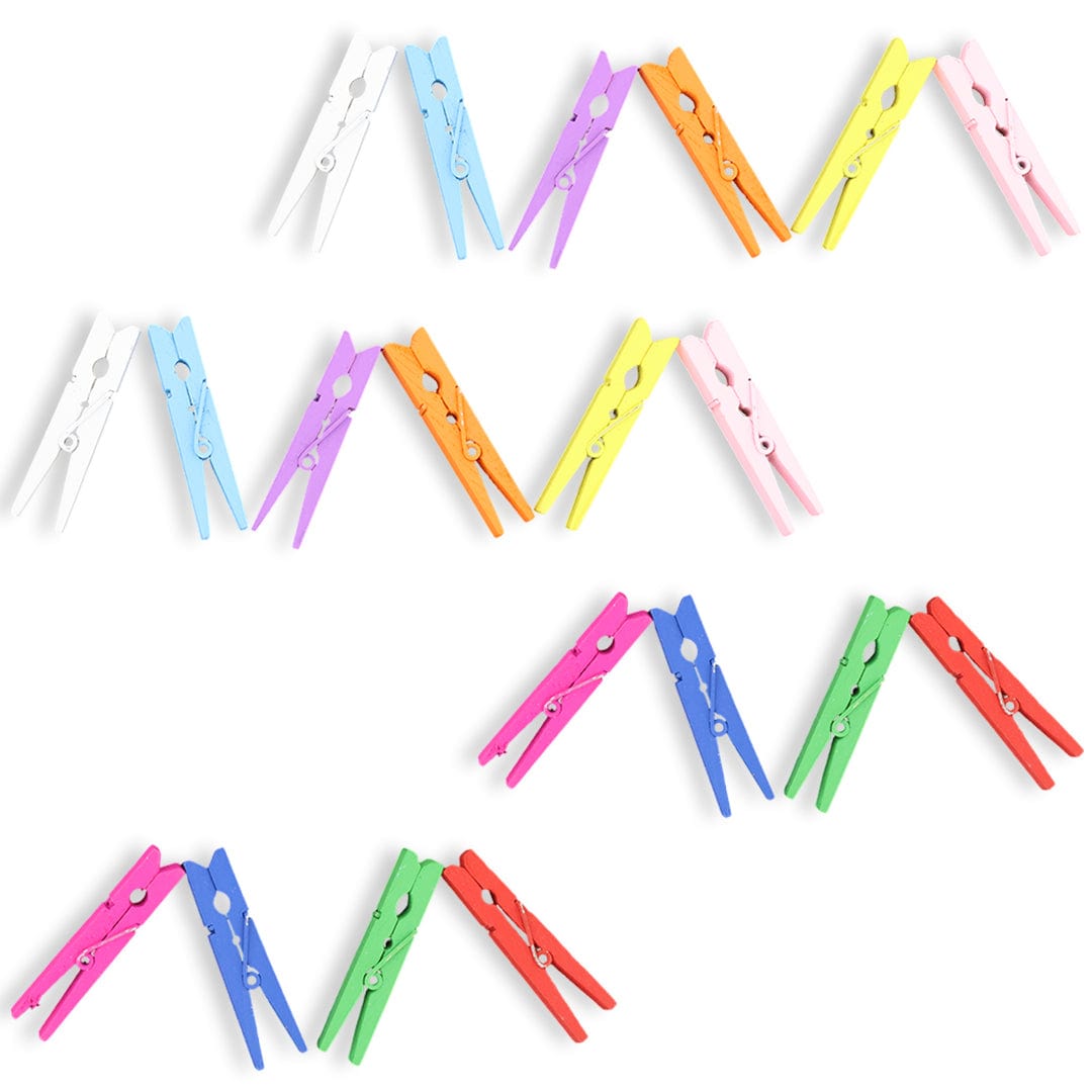 3.5Cm Multi Colour Wooden Clip (approx 500pcs) WC007