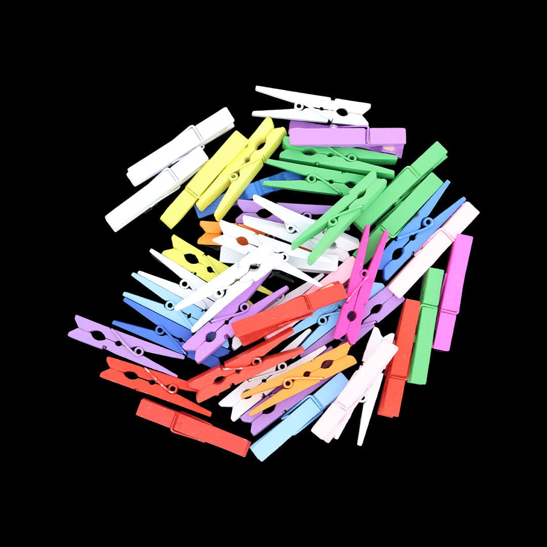 4.8Cm Multi Colour Wooden Clip (approx 250pcs) WC008