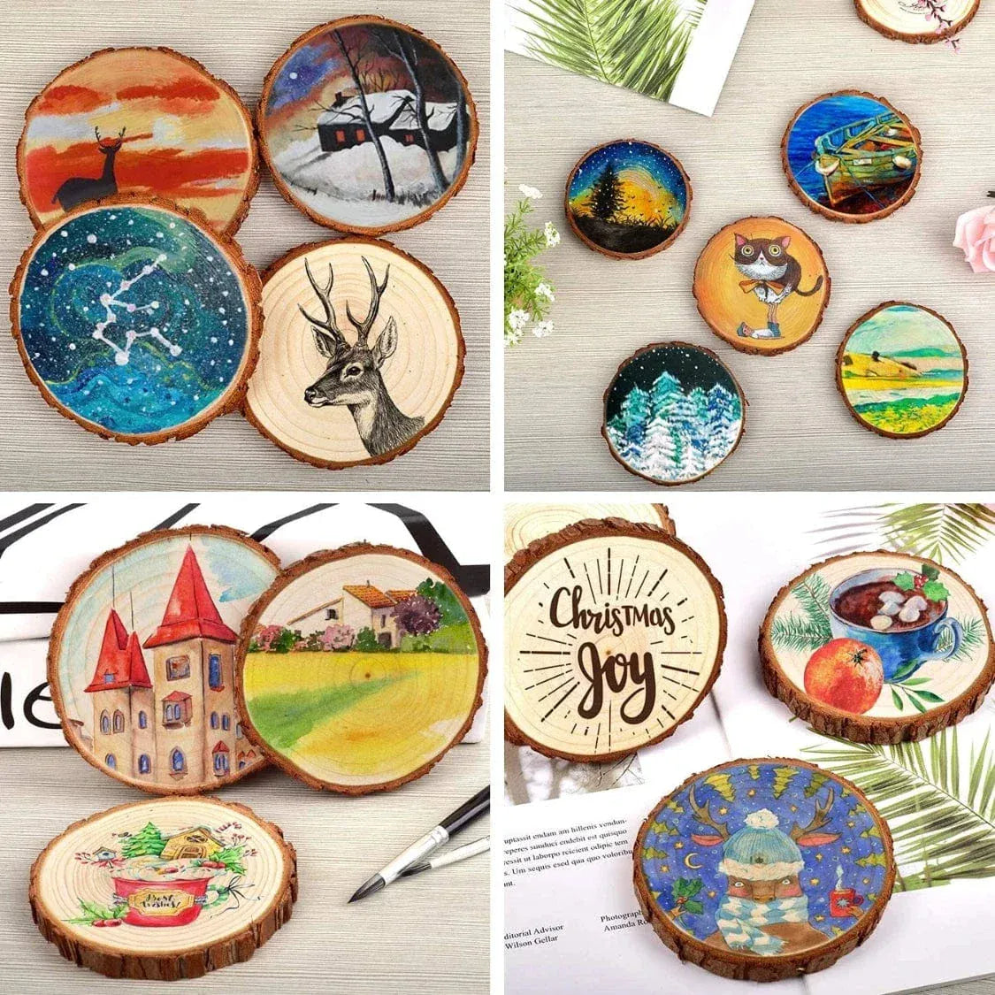 Natural Wooden Coaster (9-10 X 1) WS004