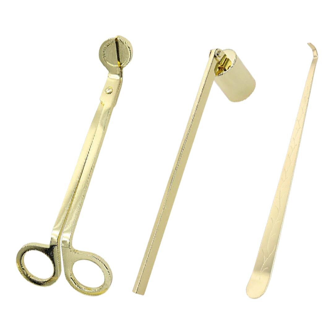 Crafteria Candle Gold 3-in-1 Candle Accessory Set – Trimmer, Dipper & Snuffer