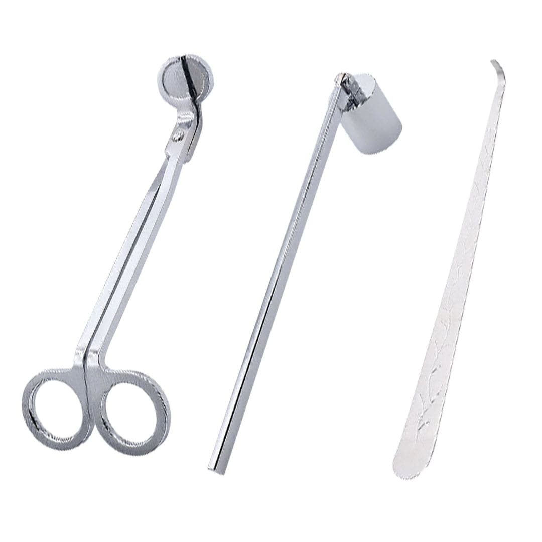 3-in-1 Candle Accessory Set – Trimmer, Dipper & Snuffer (Silver) WX211