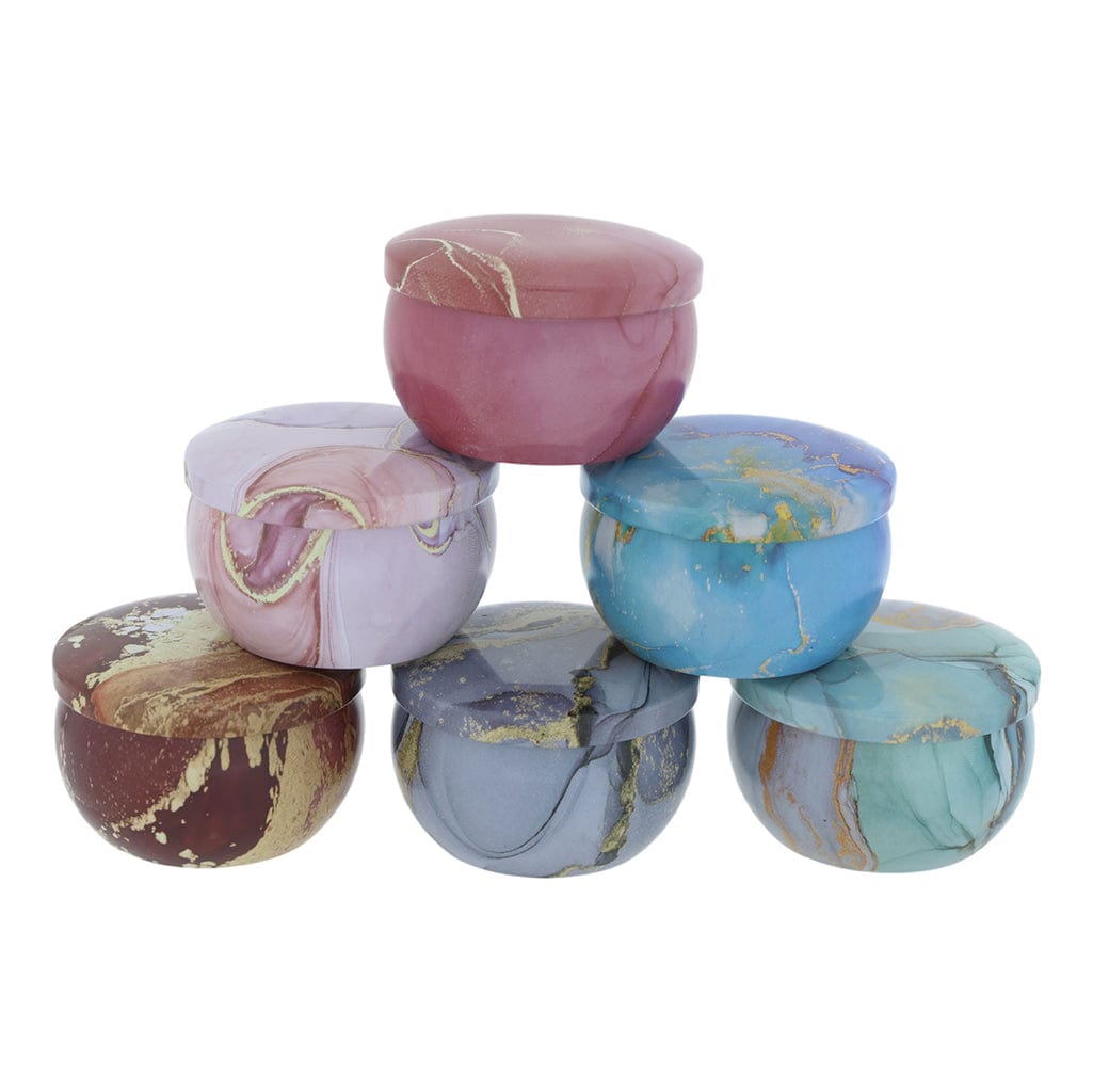 6 Pcs Marble Pattem Tin Jar WX301