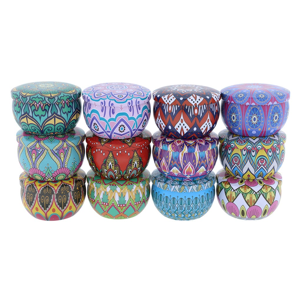 Crafteria 12 Pcs Marble Pattem Candle Display Jar