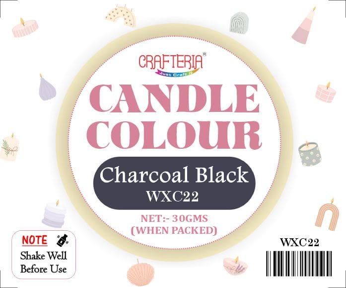 Crafteria Charcoal Black Candle Colour